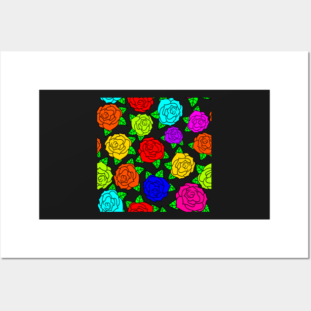 Rainbow Roses Wall Art by HeavenlyTrashy